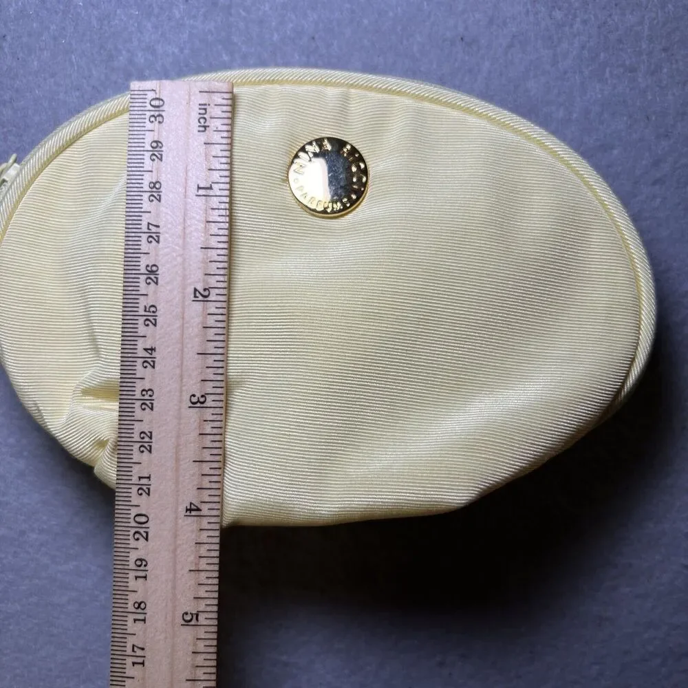 Nina Ricci Vintage Butter Yellow Cosmetic Make Up Zipper Pouch
